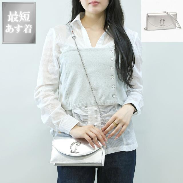 【クーポン5%OFF】クリスチャンルブタン／CHRISTIAN LOUBOUTIN LOUBI54・ルビ54 斜め掛けチェーンショルダーバッグ・クロスボディ・クラッチバッグ(シルバー) 3225196 SV71／SILVER[返品無料]