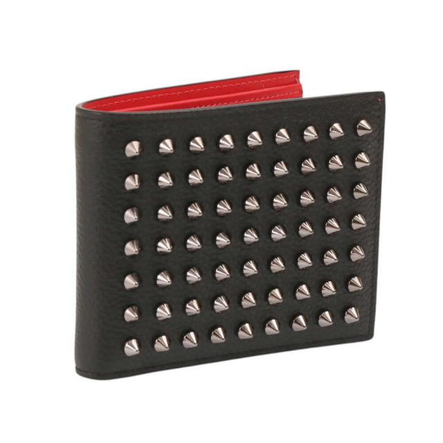 正規品】ルブタン 二つ折り財布 ブラック×レッド メンズ Christian
