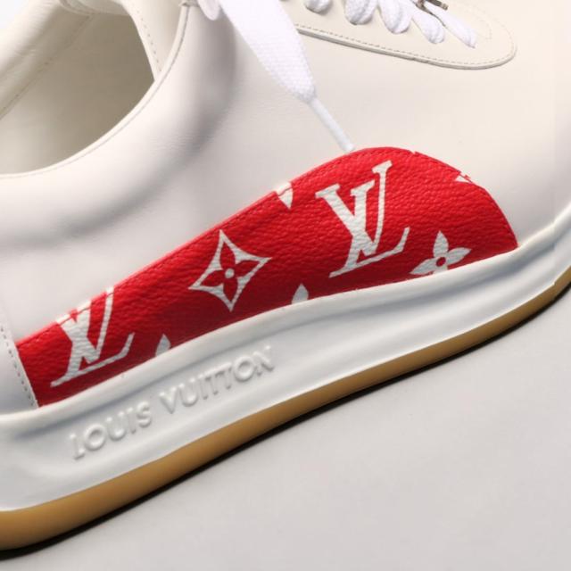 ルイ・ヴィトン×シュプリーム／LOUIS VUITTON × SUPREME ランウェイスニーカー メンズ レザー×モノグラム ローカットスニーカー(ホワイト) 1A3EQ5／サイズ 43.5(JP27.0)／[中古／Sランク]★クーポン5%OFF［返品不可]★クーポン5%OFF