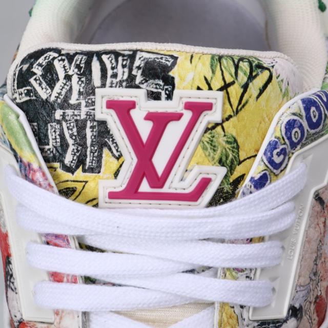 ルイ・ヴィトン／LOUIS VUITTON トレーナーライン スニーカー メンズ コミックプリント×レザー ローカットスニーカー(マルチカラー) 1AB9XI／サイズ UK11(JP29.5)／[中古／Aランク]★クーポン5%OFF［返品不可]★クーポン5%OFF_5
