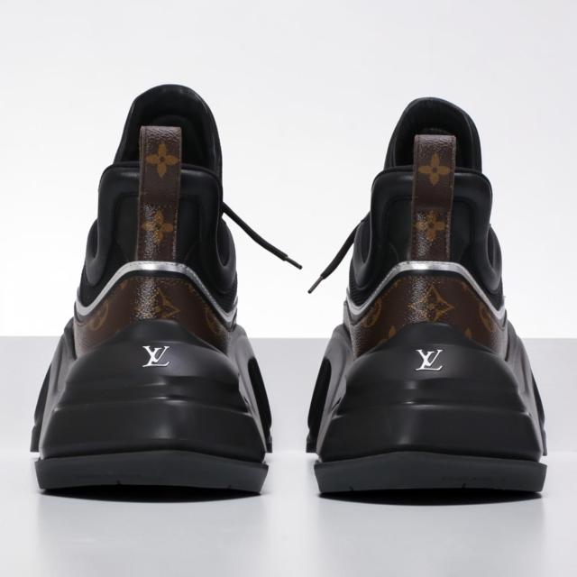 ルイ・ヴィトン／LOUIS VUITTON アーチライト 2.0 プラットフォーム スニーカーメンズ レザー×モノグラム・8.0cm 厚底シューズ ・スニーカー(ブラック) サイズ UK9(JP27.5)／1ABHZB／[中古／SAランク]★クーポン5%OFF［返品不可]★クーポン5%OFF