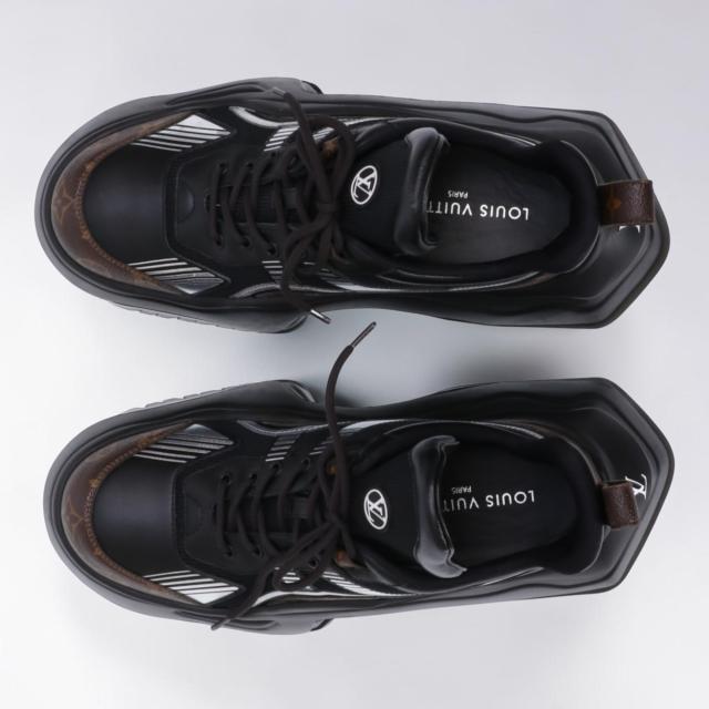 ルイ・ヴィトン／LOUIS VUITTON アーチライト 2.0 プラットフォーム スニーカーメンズ レザー×モノグラム・8.0cm 厚底シューズ ・スニーカー(ブラック) サイズ UK9(JP27.5)／1ABHZB／[中古／SAランク]★クーポン5%OFF［返品不可]★クーポン5%OFF
