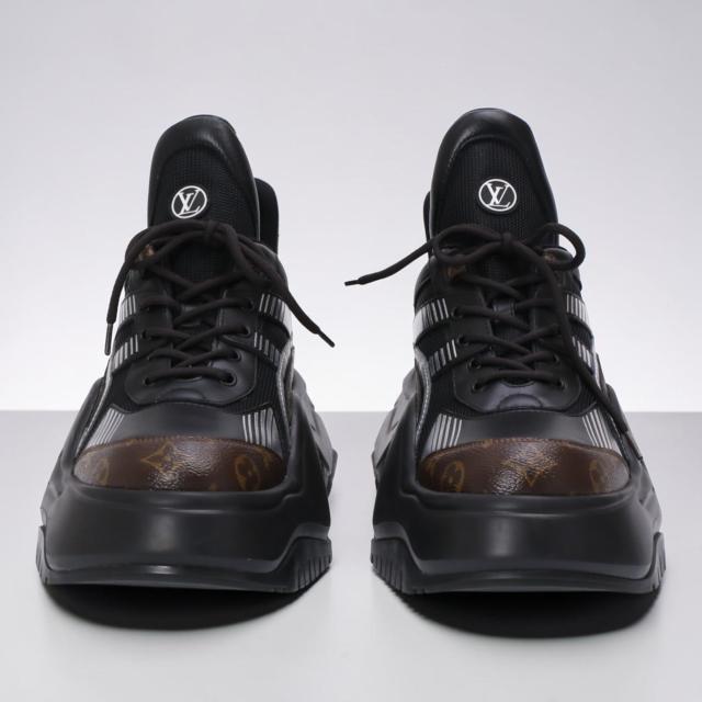 ルイ・ヴィトン／LOUIS VUITTON アーチライト 2.0 プラットフォーム スニーカーメンズ レザー×モノグラム・8.0cm 厚底シューズ ・スニーカー(ブラック) サイズ UK9(JP27.5)／1ABHZB／[中古／SAランク]★クーポン5%OFF［返品不可]★クーポン5%OFF
