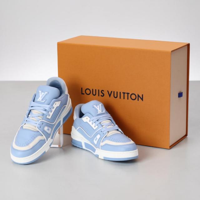 ルイ・ヴィトン／LOUIS VUITTON トレーナー スニーカー メンズ ローカットレザースニーカー(ライトブルー) ／1AAHSJ／サイズ UK6(JP25.0)／[中古／Aランク]［返品不可]_10