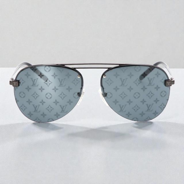 ルイ・ヴィトン／LOUIS VUITTON クロックワイズ・ダークガンモノグラム サングラス パイロットシェイプ・メンズ・レディース (ブラック)　Z1019E [中古／Sランク]［返品不可]_1