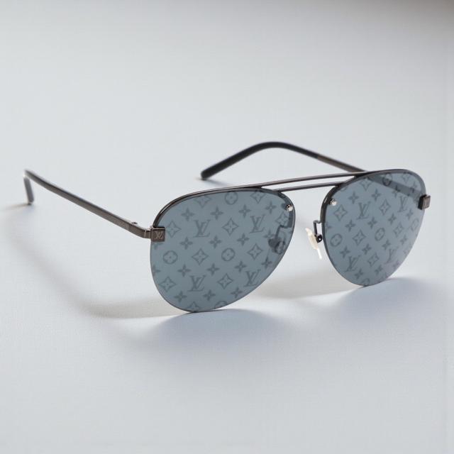 ルイ・ヴィトン／LOUIS VUITTON クロックワイズ・ダークガンモノグラム サングラス パイロットシェイプ・メンズ・レディース (ブラック)　Z1019E [中古／Sランク]［返品不可]_2