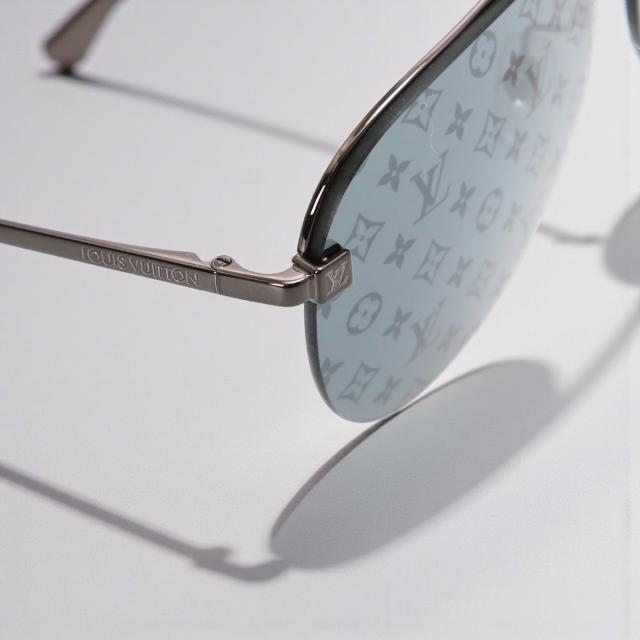 ルイ・ヴィトン／LOUIS VUITTON クロックワイズ・ダークガンモノグラム サングラス パイロットシェイプ・メンズ・レディース (ブラック)　Z1019E [中古／Sランク]［返品不可]_8