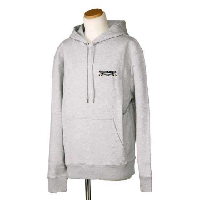 【タイムセール&クーポン5%OFF】メゾンキツネ／MAISON KITSUNE OARS REGULAR HOODIE  メンズ ・長袖裏毛パーカー・フーディ— (ライトグレーメレンゲ) LM00710KM0001 H120／LIGHT GRAY MELANGE[返品無料]