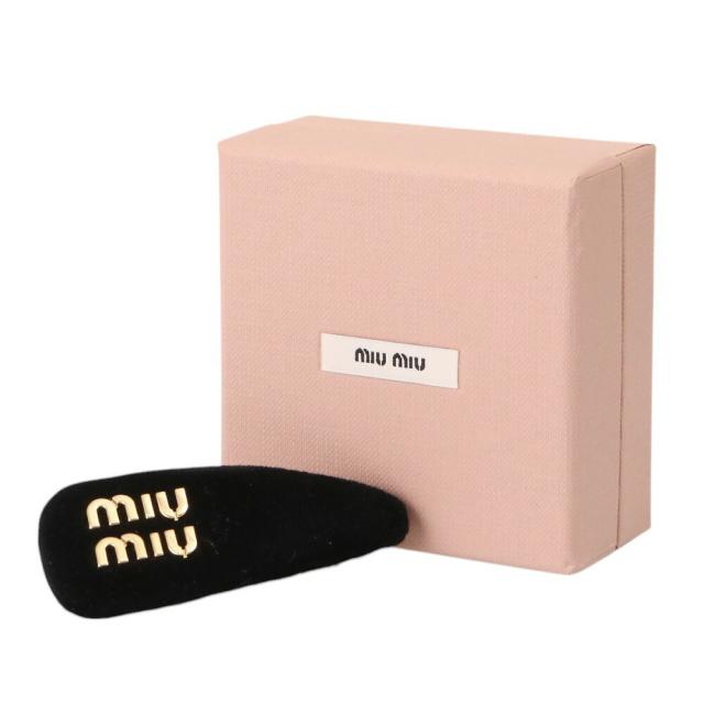 ミュウミュウ／MIU MIU ベルベット ヘアクリップ ロゴポイント ヘアアクセサリー・髪留め(ブラック) 5IF092 VELLUTO(068) NERO[返品OK]★クーポン5%OFF_10