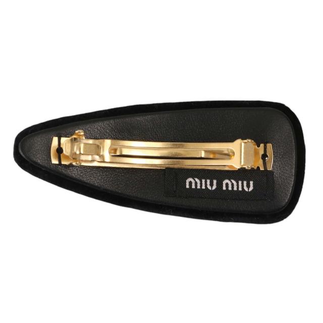 ミュウミュウ／MIU MIU ベルベット ヘアクリップ ロゴポイント ヘアアクセサリー・髪留め(ブラック) 5IF092 VELLUTO(068) NERO[返品OK]★クーポン5%OFF_4