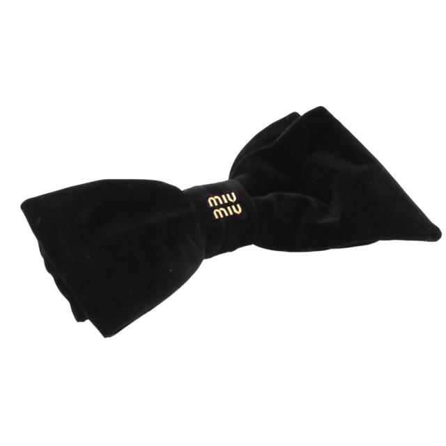 Miu Miu ベルベットヘアゴム 黒 Miu Miu ベルベットヘアゴム | ブラック | FARFETCH JP