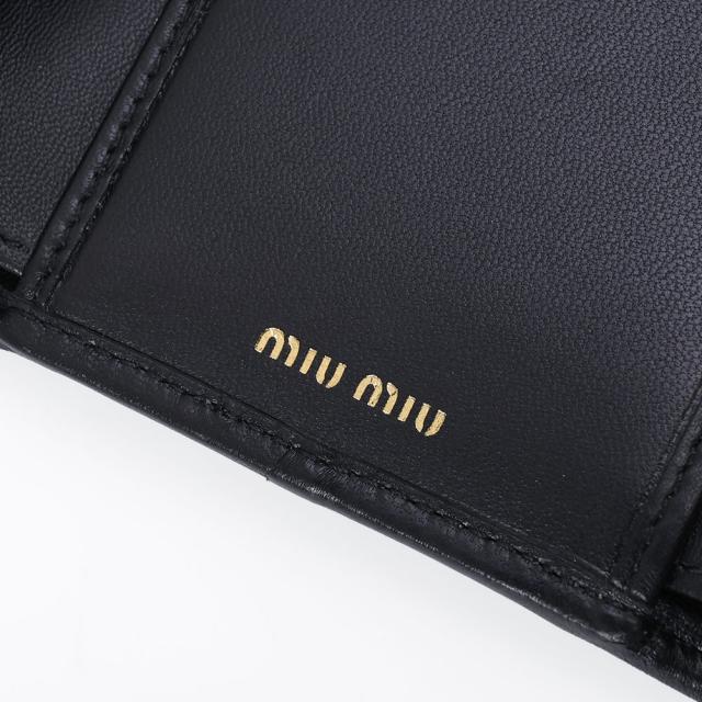 ミュウミュウ MIU MIU マテラッセ 三つ折り財布 コンパクトウォレット ミニ財布 レザー ブラック 5MH033 [並行輸入/海外正規品/返品可]★クーポン5%OFF_9