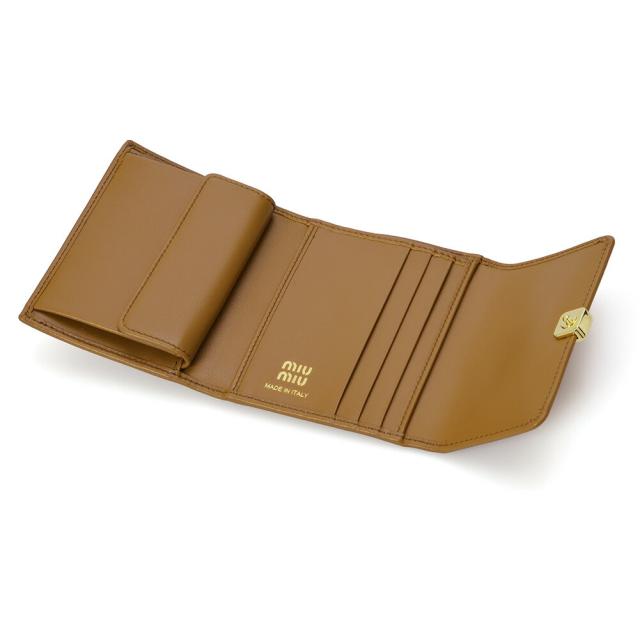 ミュウミュウ／MIU MIU ロゴ付 レザー財布” 2つ折り財布・中財布  