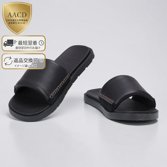 アグ／UGG SEASIDE II SLIDE・シーサイド II スライド メンズ・ラバー・スライドサンダル・フラット シューズ(ブラック) 1166593 BLK／BLACK[返品OK]
