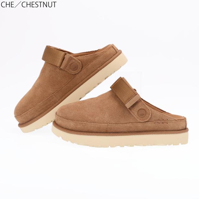 アグ／UGG GOLDENSTAR CLOG・ゴールデンスター クロッグ レディース・スエード・超軽量サンダル・厚底・ヒールストラップ付(チェストナット・サンド) 1138252 CHE・SAN／CHESTNUT・SAND[返品OK]_1