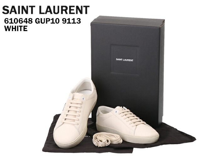 サンローラン SAINT LAURENT ローカットスニーカー レザー ロゴ刺繍 610648 GUP10 9113[並行輸入/海外正規品/返品可/サイズ交換可]★クーポン5%OFF_1