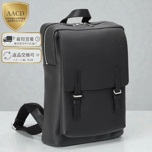 ロエベ／LOEWE ミリタリー バックパック（ソフトグレインカーフ） リュックサック・ビジネスバッグ・デイパック (ブラック) B553J18X04 1100／BLACK[返品OK]