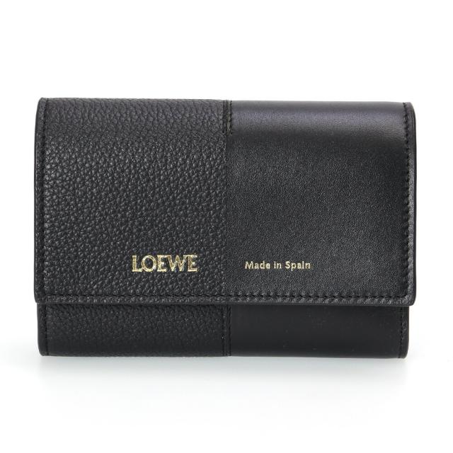 ロエベ LOEWE バーティカル スモールウォレット スムースグレインカーフ 三つ折りミニ財布 ブラック C612S33X01 1100 [並行輸入/海外正規品/返品可]★クーポン5%OFF_1