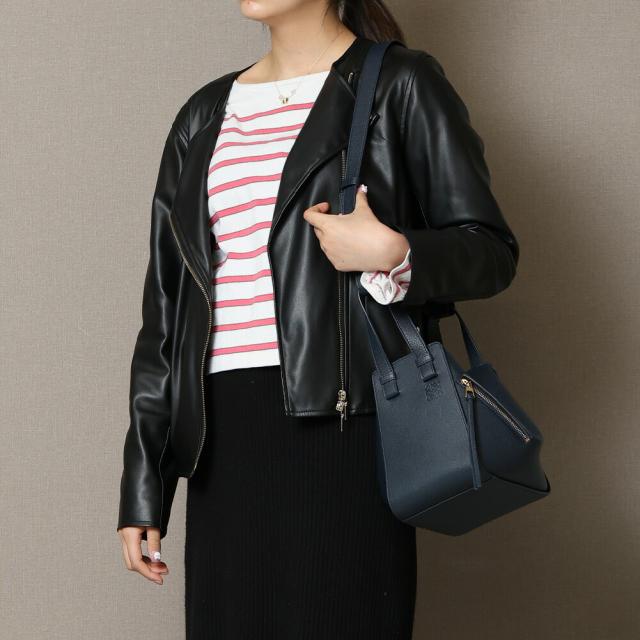 LOEWE ハンモックバッグ コンパクトソフトグレインカーフ／グレー 破れ