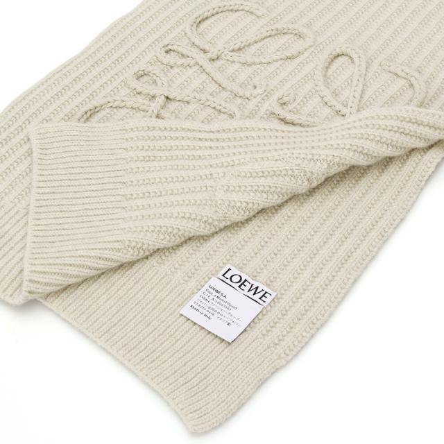 【クーポン5%OFF】ロエベ／LOEWE アナグラム スカーフ ロングマフラー・ストール(ライトベージュ) F655SS1X04 2200／LIGHT BEIGE[返品無料] WINTER SALE＆クーポン5%OFF】ロエベ／LOEWE アナグラム スカーフ