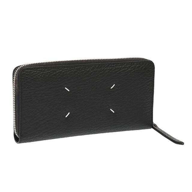 【クーポン5%OFF】メゾンマルジェラ／MAISON MARGIELAグレイニーレザー・ジップアラウンドウォレット ラウンドファスナー長財布(ブラック)S56UI0110 P4455 T8013／BLACK[返品OK]