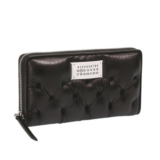 【クーポン5%OFF】メゾンマルジェラ／MAISON MARGIELA 「グラム スラム」エンブロイダリー ウォレットナッパレザー・ラウンドファスナー長財布(ブラック) SA1UI0030 P6434 T8013／BLACK[返品OK]