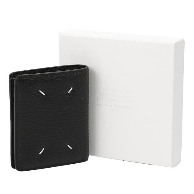【ポイント5倍】メゾンマルジェラ／MAISON MARGIELA グレインレザー ポッパー ウォレット 2つ折り財布・ミニウォレット(ブラック) S56UI0140 P4455 T8013／BLACK[返品OK]