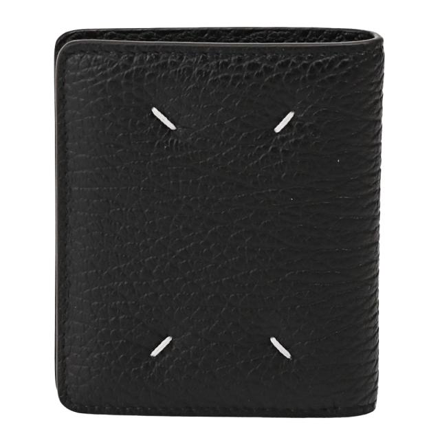 【ポイント5倍】メゾンマルジェラ／MAISON MARGIELA グレインレザー ポッパー ウォレット 2つ折り財布・ミニウォレット(ブラック) S56UI0140 P4455 T8013／BLACK[返品OK]