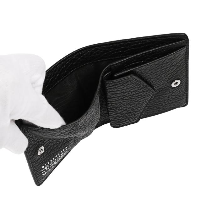 【ポイント5倍】メゾンマルジェラ／MAISON MARGIELA グレインレザー ポッパー ウォレット 2つ折り財布・ミニウォレット(ブラック) S56UI0140 P4455 T8013／BLACK[返品OK]