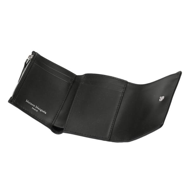 メゾンマルジェラ MAISON MARGIELA SA3UI0017 P4745 T8013 4ステッチ 三つ折り ウォレット グレイニーレザー ミニ財布 ブラック[並行輸入/海外正規品/返品可]★クーポン5%OFF