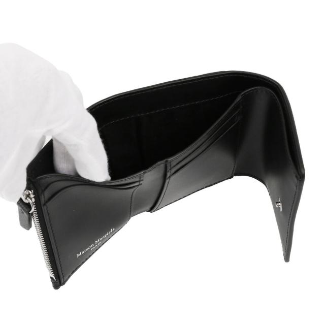 メゾンマルジェラ MAISON MARGIELA SA3UI0017 P4745 T8013 4ステッチ 三つ折り ウォレット グレイニーレザー ミニ財布 ブラック[並行輸入/海外正規品/返品可]★クーポン5%OFF