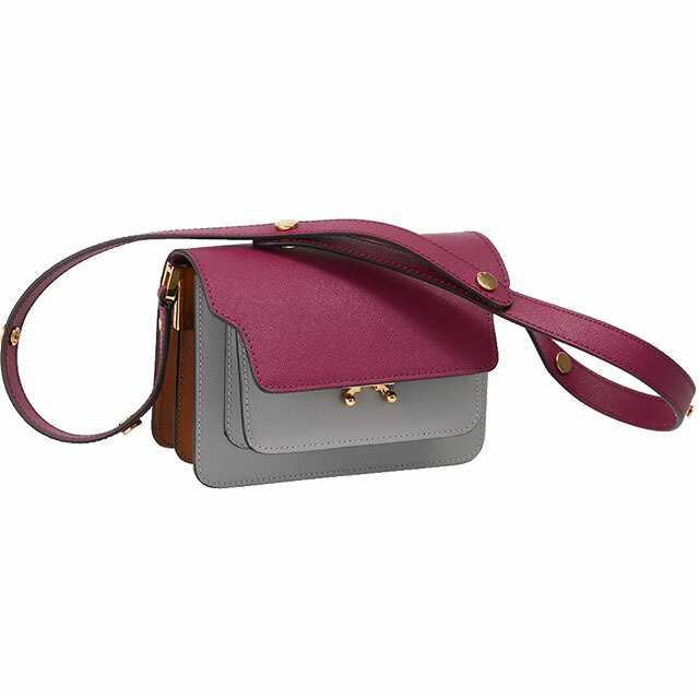マルニ/MARNII バイカラーデザイン 斜め掛けレザーショルダー マルニ/MARNII バイカラーデザイン 斜め掛けレザーショルダー