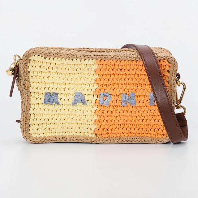 マルニ／MARNI SEASIDE シーサイド カメラバッグ ショルダーバッグ・ラフィア・ロゴ入り・ミニバッグ(イエロー×オレンジ・ピンク×ワインレッド) SBMP0276U0 P9110 ZP196・ZP198[返品OK]★クーポン5%OFF_2