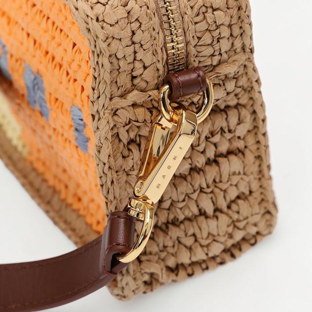 マルニ／MARNI SEASIDE シーサイド カメラバッグ ショルダーバッグ・ラフィア・ロゴ入り・ミニバッグ(イエロー×オレンジ・ピンク×ワインレッド) SBMP0276U0 P9110 ZP196・ZP198[返品OK]★クーポン5%OFF_6