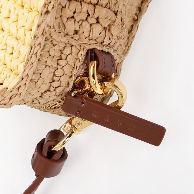 マルニ／MARNI SEASIDE シーサイド カメラバッグ ショルダーバッグ・ラフィア・ロゴ入り・ミニバッグ(イエロー×オレンジ・ピンク×ワインレッド) SBMP0276U0 P9110 ZP196・ZP198[返品OK]★クーポン5%OFF_7