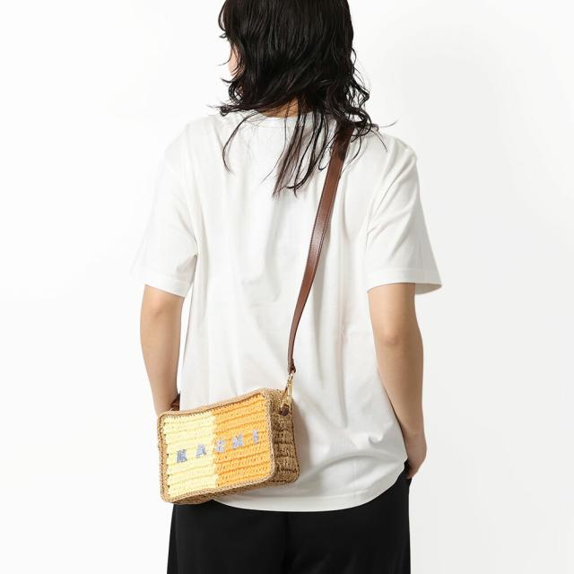 マルニ／MARNI SEASIDE シーサイド カメラバッグ ショルダーバッグ・ラフィア・ロゴ入り・ミニバッグ(イエロー×オレンジ・ピンク×ワインレッド) SBMP0276U0 P9110 ZP196・ZP198[返品OK]★クーポン5%OFF_11