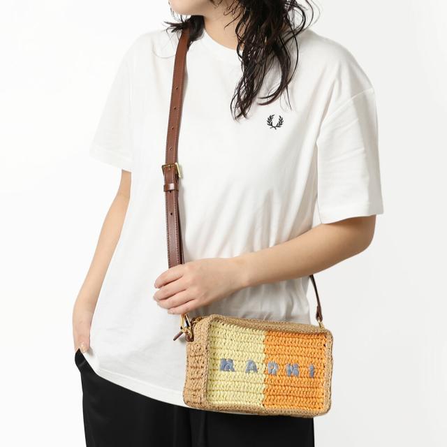 マルニ／MARNI SEASIDE シーサイド カメラバッグ ショルダーバッグ・ラフィア・ロゴ入り・ミニバッグ(イエロー×オレンジ・ピンク×ワインレッド) SBMP0276U0 P9110 ZP196・ZP198[返品OK]★クーポン5%OFF_10