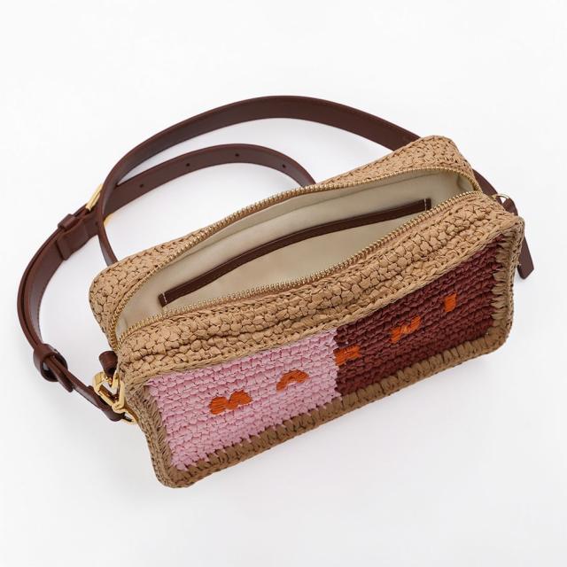 マルニ／MARNI SEASIDE シーサイド カメラバッグ ショルダーバッグ・ラフィア・ロゴ入り・ミニバッグ(イエロー×オレンジ・ピンク×ワインレッド) SBMP0276U0 P9110 ZP196・ZP198[返品OK]★クーポン5%OFF_16