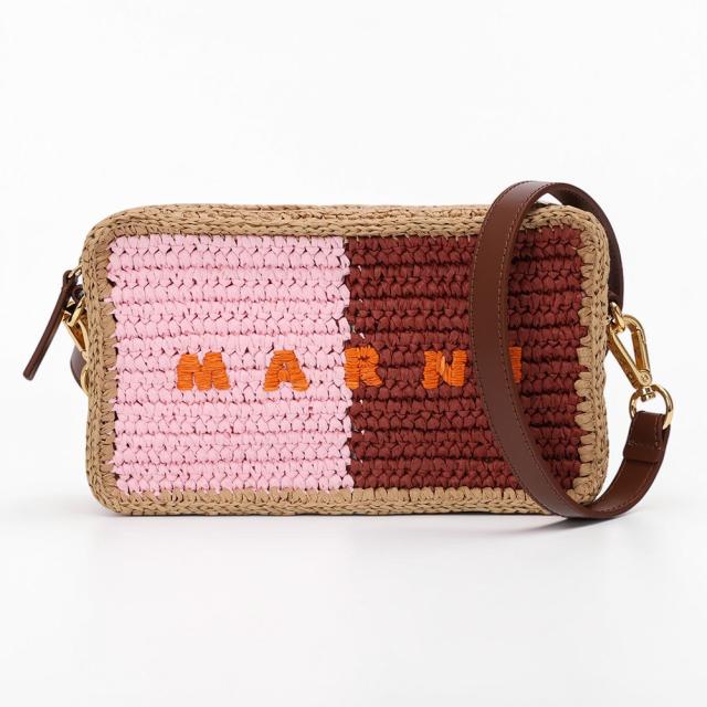 マルニ／MARNI SEASIDE シーサイド カメラバッグ ショルダーバッグ・ラフィア・ロゴ入り・ミニバッグ(イエロー×オレンジ・ピンク×ワインレッド) SBMP0276U0 P9110 ZP196・ZP198[返品OK]★クーポン5%OFF_13