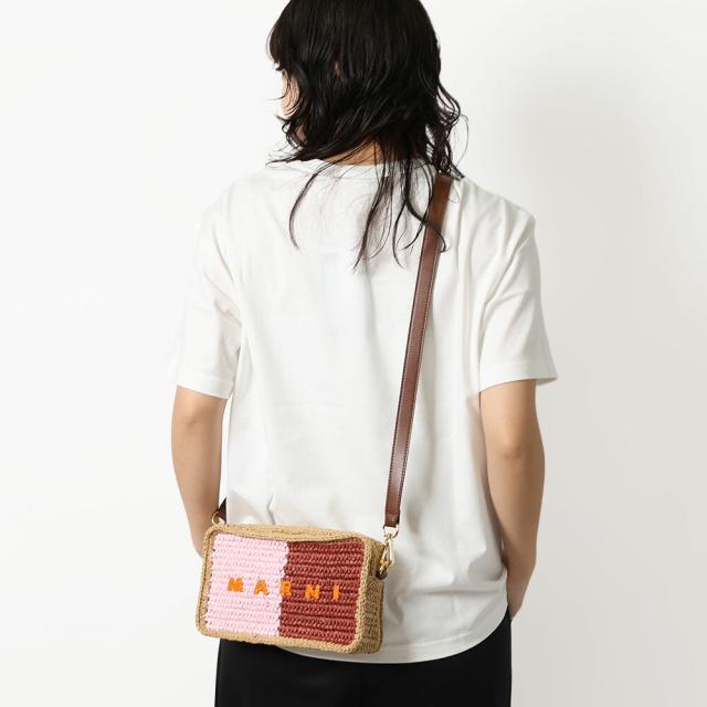 マルニ／MARNI SEASIDE シーサイド カメラバッグ ショルダーバッグ・ラフィア・ロゴ入り・ミニバッグ(イエロー×オレンジ・ピンク×ワインレッド) SBMP0276U0 P9110 ZP196・ZP198[返品OK]★クーポン5%OFF_18
