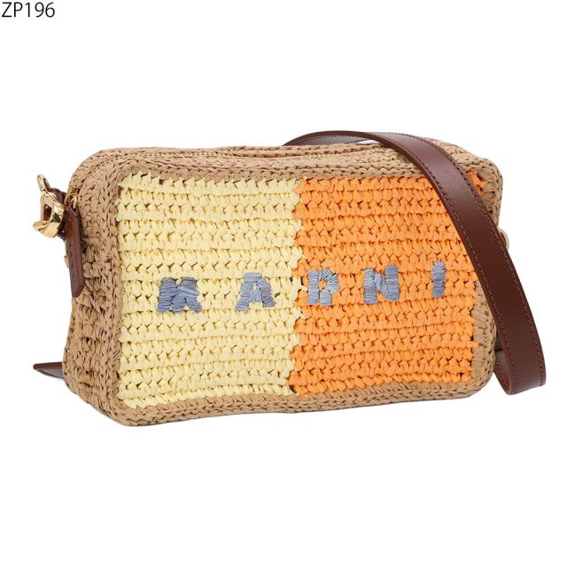 マルニ／MARNI SEASIDE シーサイド カメラバッグ ショルダーバッグ・ラフィア・ロゴ入り・ミニバッグ(イエロー×オレンジ・ピンク×ワインレッド) SBMP0276U0 P9110 ZP196・ZP198[返品OK]★クーポン5%OFF_1