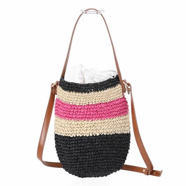 マルニ キッズ MARNI KID'S M01827 M00WQ 0M860 TEA BAG MW109F ストライプ 2WAYバッグ ミニかご ロゴ マルチカラー (ブラック×ピンク×ベージュ)[並行輸入/海外正規品/返品可]★クーポン5%OFF_4