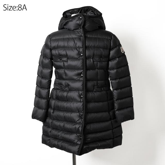 モンクレールジュニア・キッズ・ガールズ／MONCLER JUNIOR HIRMA ・ヒルマフード付き・マットナイロン・ロングダウンジャケット・コート(ブラック) 1C00022 595FE 999／J2／BLACK／8A・10A・12A・14A[返品OK]★クーポン5%OFF_4