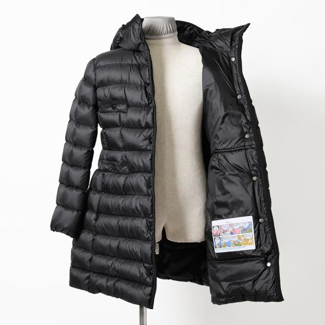 モンクレールジュニア・キッズ・ガールズ／MONCLER JUNIOR HIRMA ・ヒルマフード付き・マットナイロン・ロングダウンジャケット・コート(ブラック) 1C00022 595FE 999／J2／BLACK／8A・10A・12A・14A[返品OK]★クーポン5%OFF_7