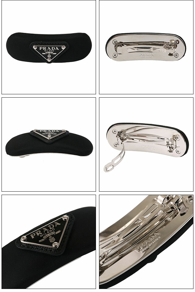 プラダ／PRADA Re-Nylon ヘアクリップ”トライアングルロゴ・バレッタ