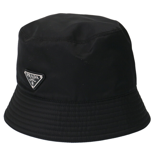 【クーポン5%OFF】プラダ／PRADA Re-Nylon バケットハットメンズ トライアングルロゴ・リサイクルナイロン・帽子(ブラック) 2HC137 TESSUTO(2DMI)NERO[返品無料]