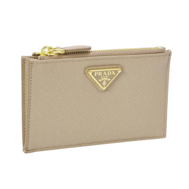 【クーポン5%OFF】プラダ／PRADA トライアングルロゴ・フラグメントケース・クレジットカードケース(シプリア・ピンクベージュ)1MC086 SAFFIANO TRIANG (QHH) CIPRIA[返品OK]
