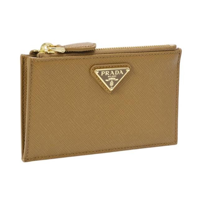 【クーポン5%OFF】プラダ／PRADA トライアングルロゴ・フラグメントケース・クレジットカードケース(キャラメル)1MC086 SAFFIANO TRIANG (QHH) CARAMEL[返品無料]