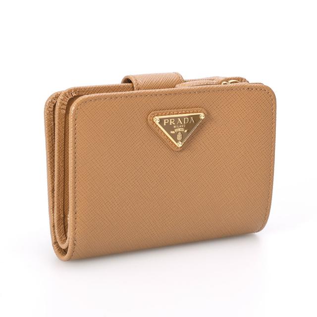 【クーポン5%OFF】プラダ／PRADA サフィアーノトライアングル 財布 2つ折り財布・中財布(キャラメル) 1ML018 SAFFIANO TRIANG (QHH) F03BH／CARAMEL[返品無料]