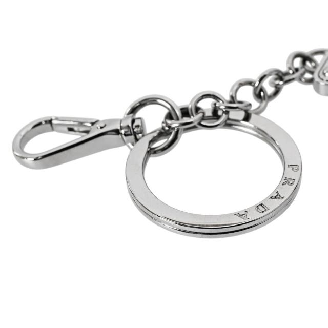 プラダ／PRADA ”メタルキーリングトライアングルロゴ・キーホルダー